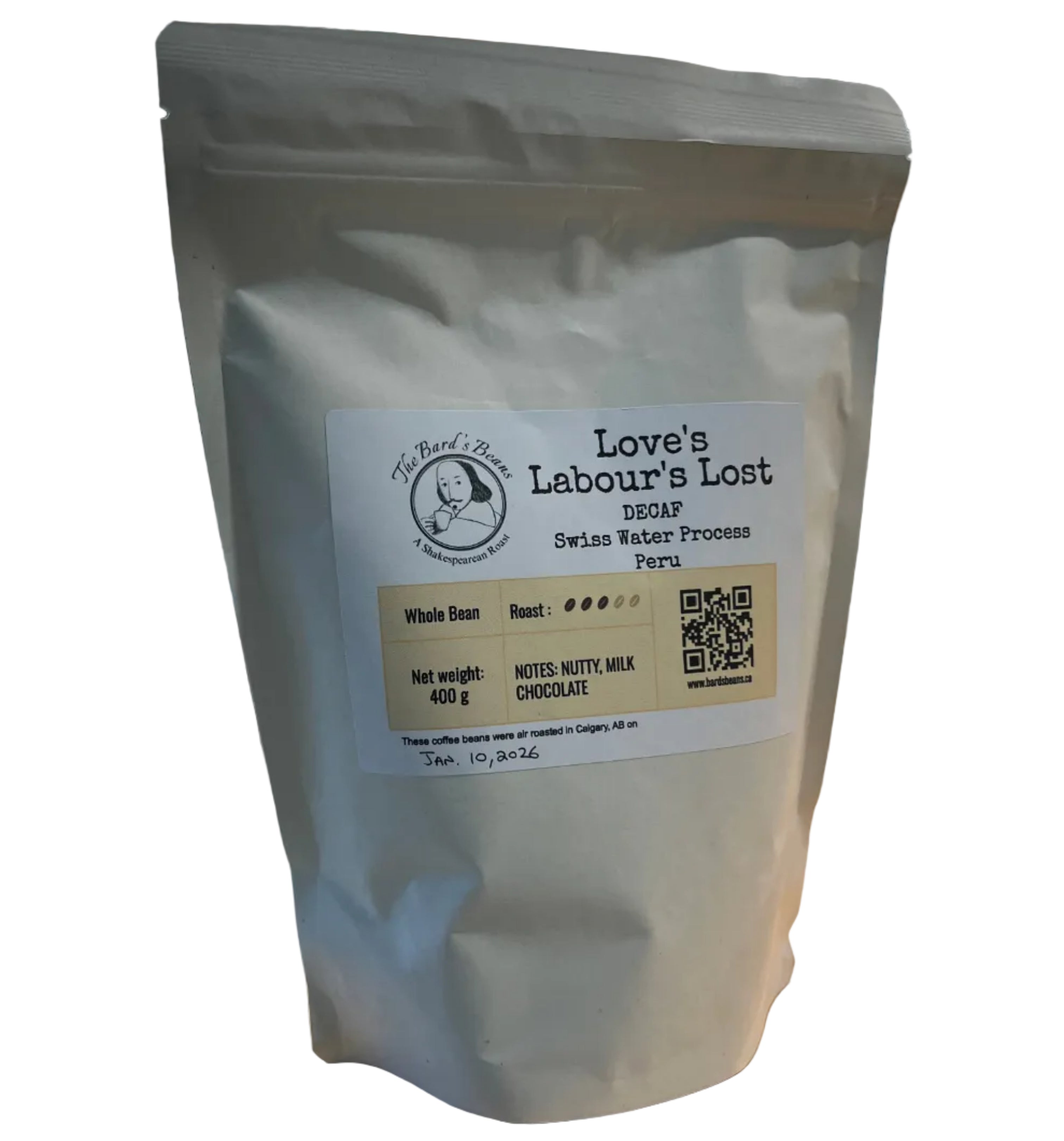 The Bard's Beans - Peru - Love's Labour's Lost Organic Decaf Coffee Beans