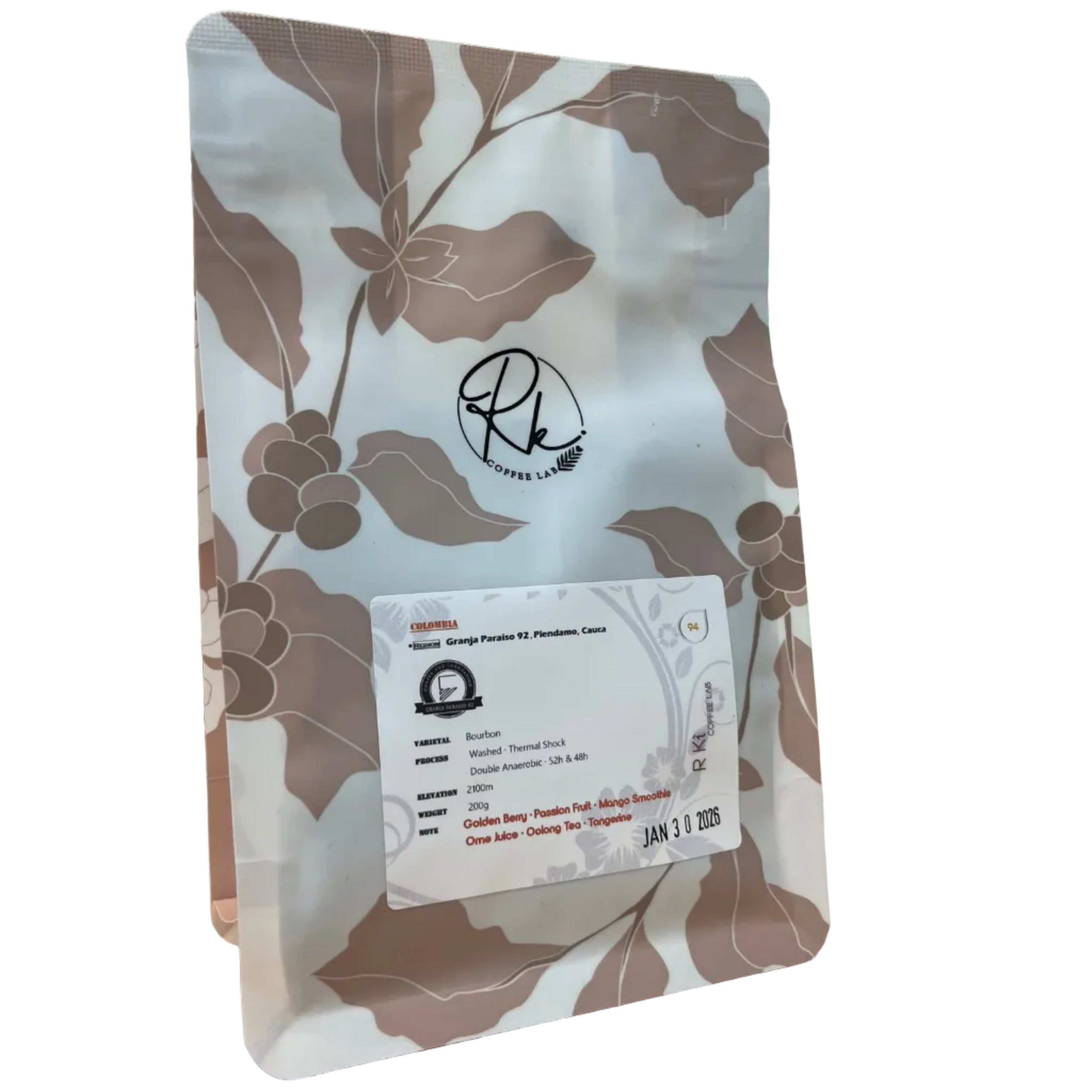 R Ki Coffee Lab - Colombia - Granja Paraiso 92 GOLD Bourbon Coffee Beans