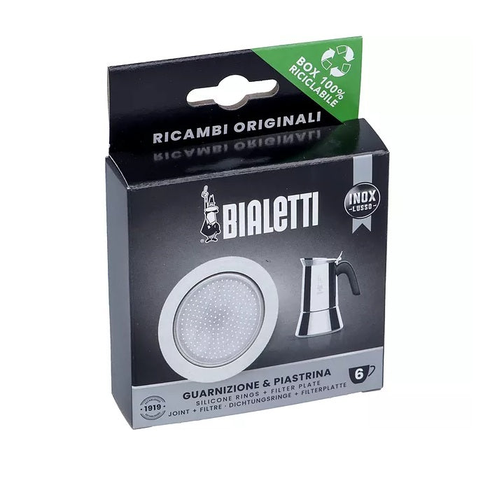 Bialetti Venus replacement gasket and filter screen, alternate view