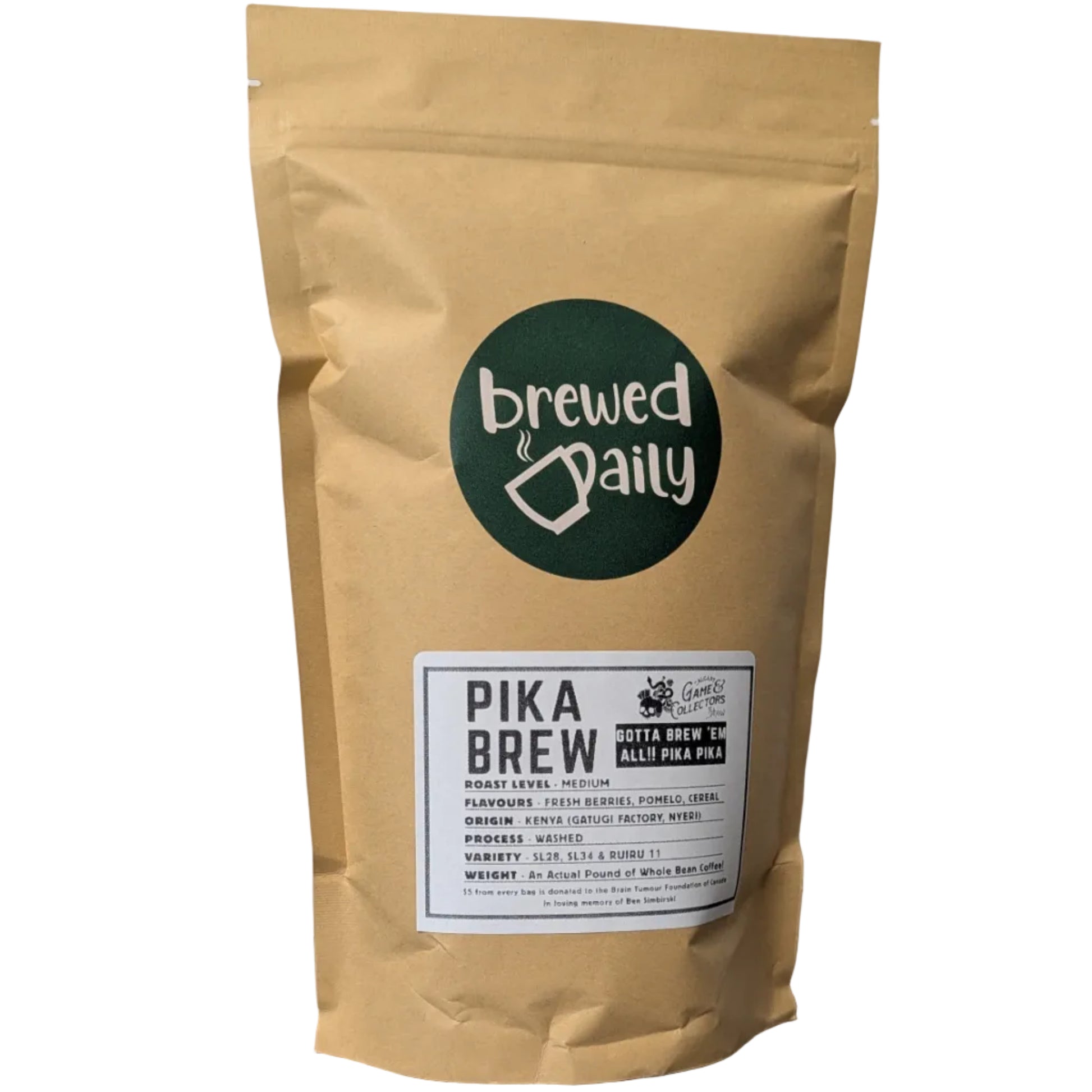 Brown coffee bag Brewed Daily - Pika Brew