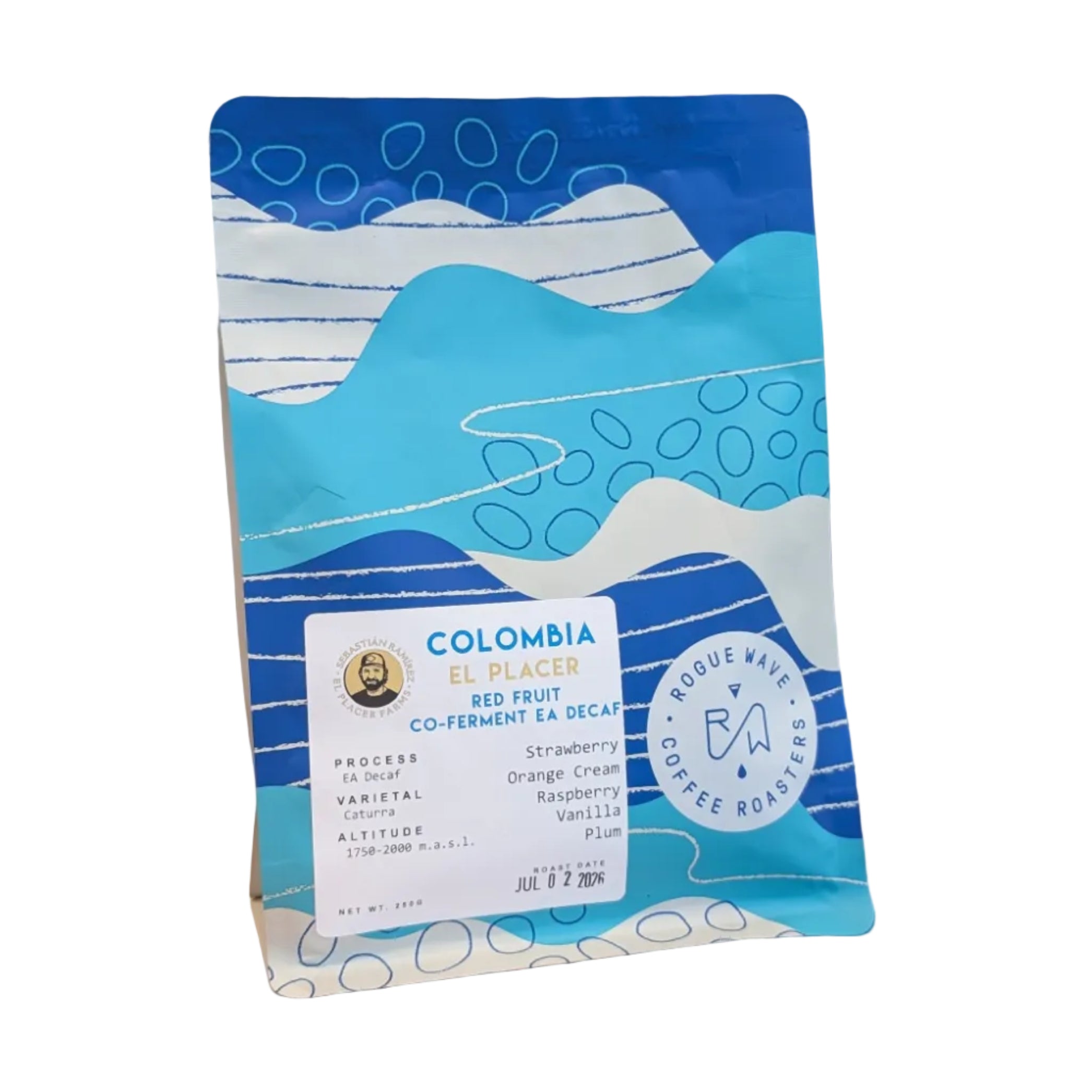 Rogue Wave - Colombia - El Placer Red Fruit Co-Fermented EA Decaf Coffee Beans