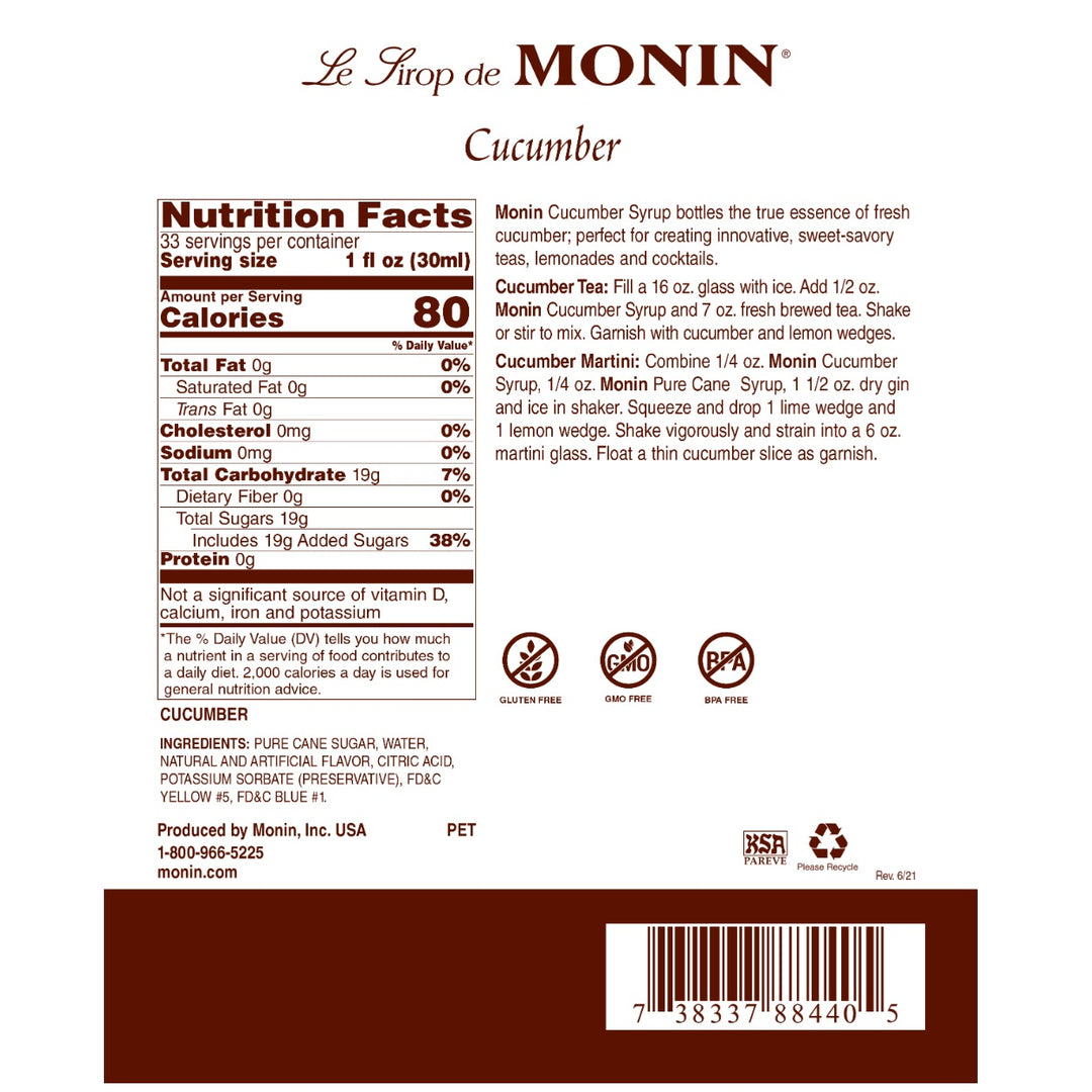 Monin Cucumber Syrup