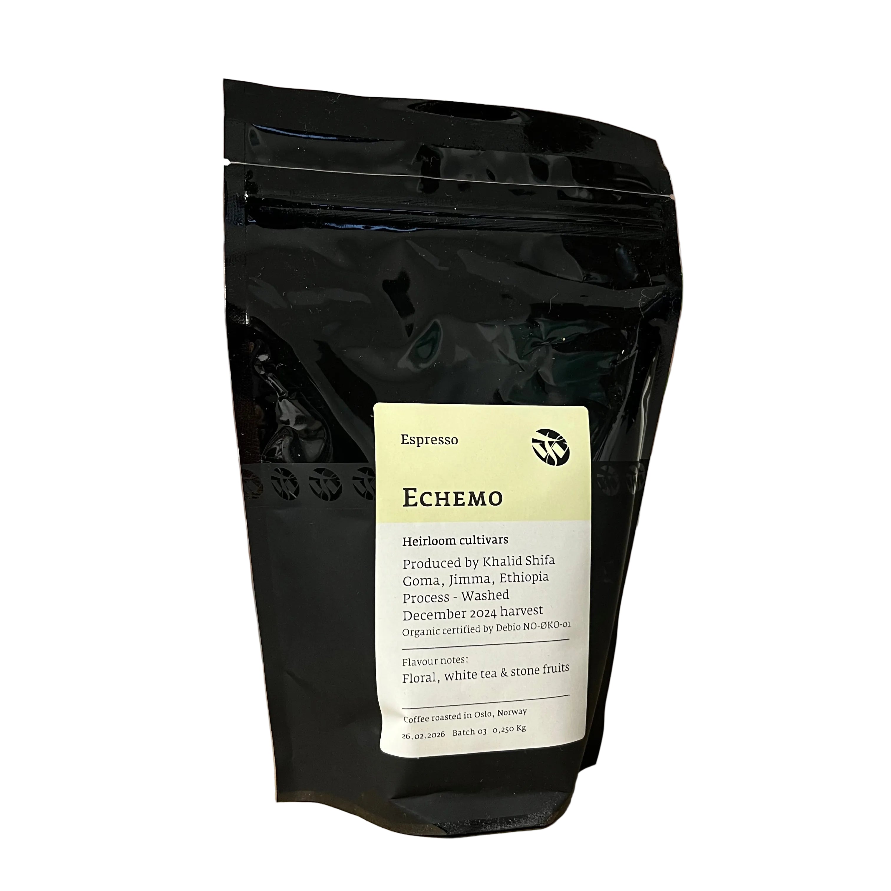 Bag of Tim Wendelboe Echemo Espresso coffee beans