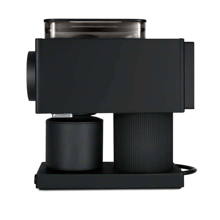 Fellow Ode coffee grinder in black side view