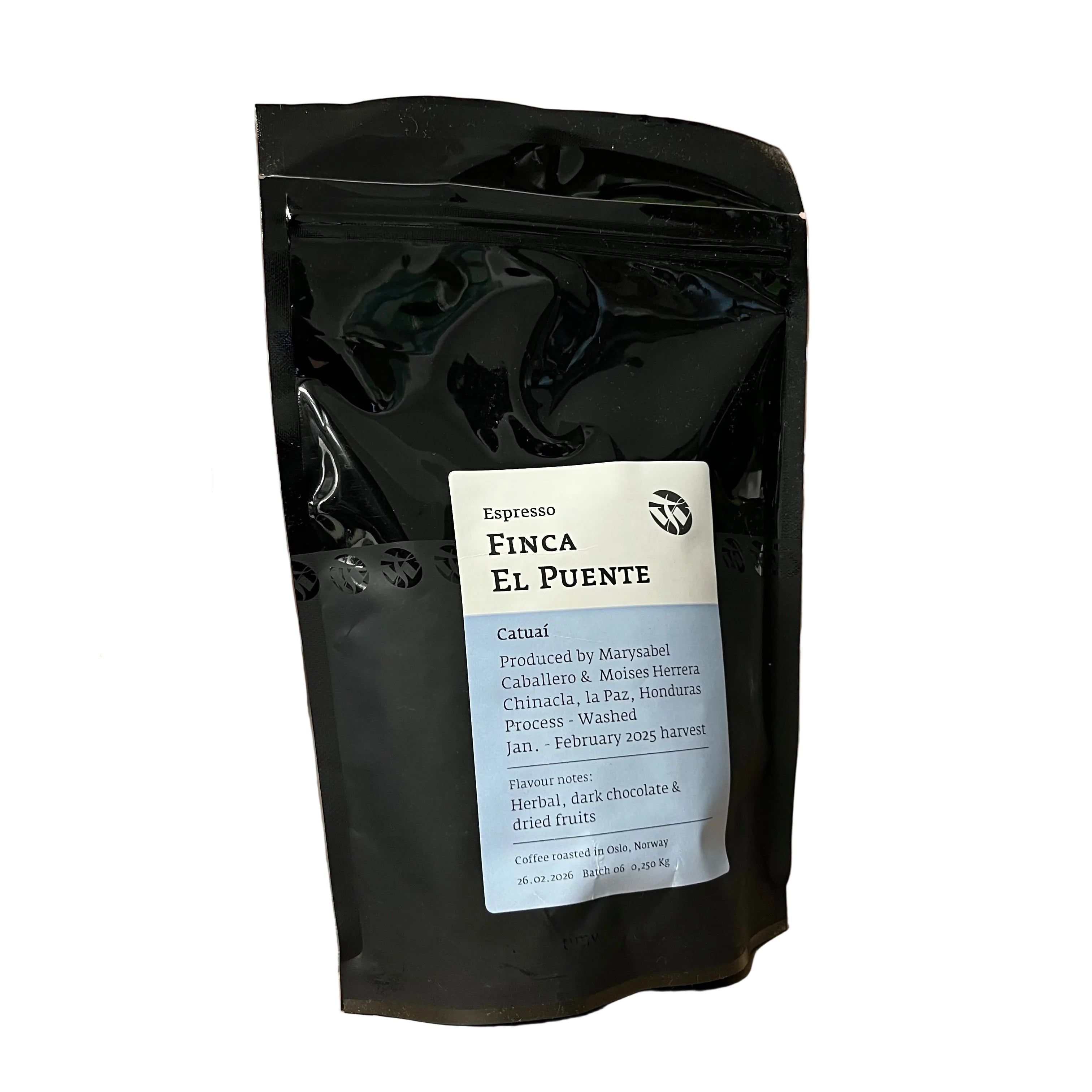 Bag of Tim Wendelboe Finca El Puente Espresso coffee beans
