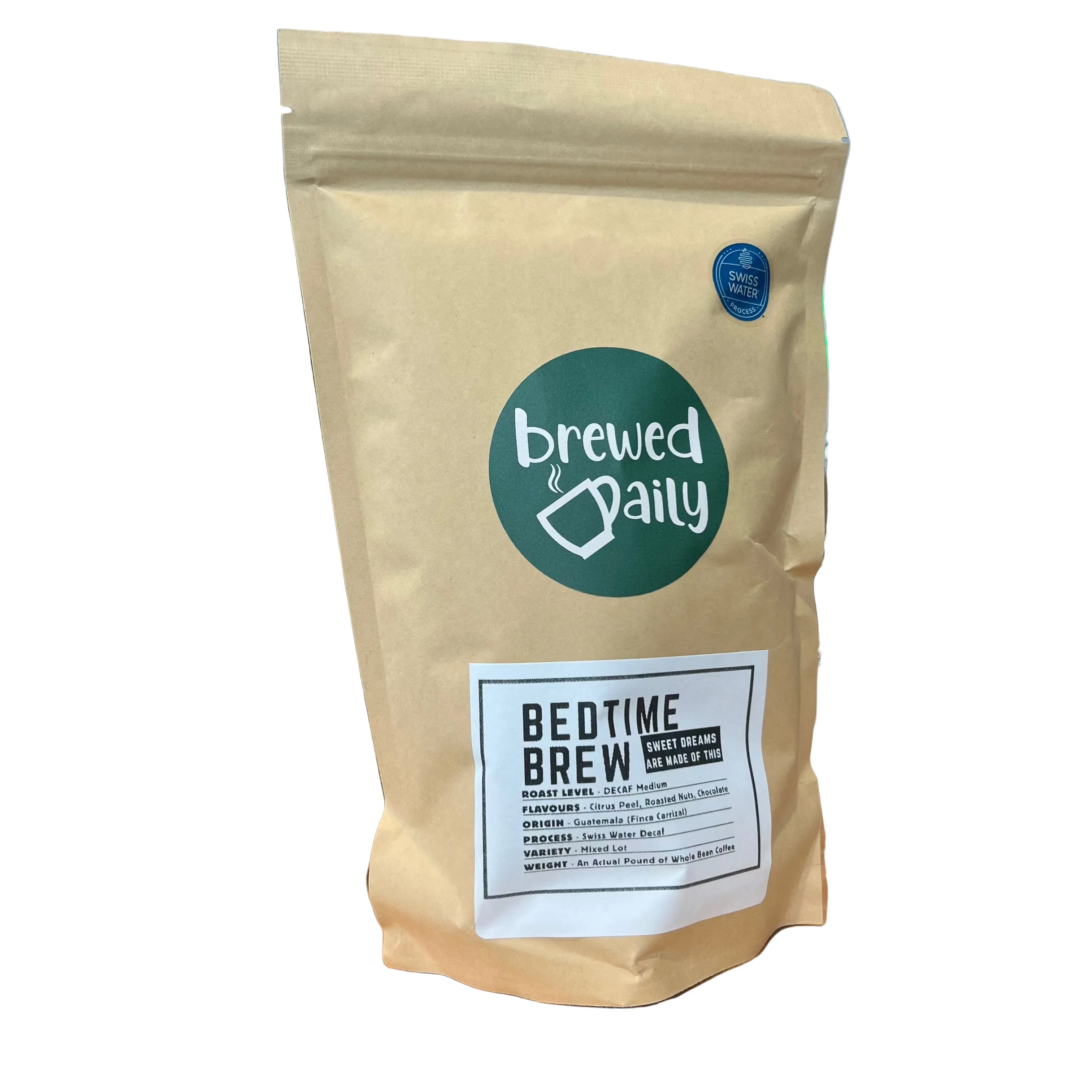 Brewed Daily - Bedtime Brew Decaf Medium Roast Coffee Beans
