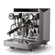 Espresso machine with a brand logo on a white background