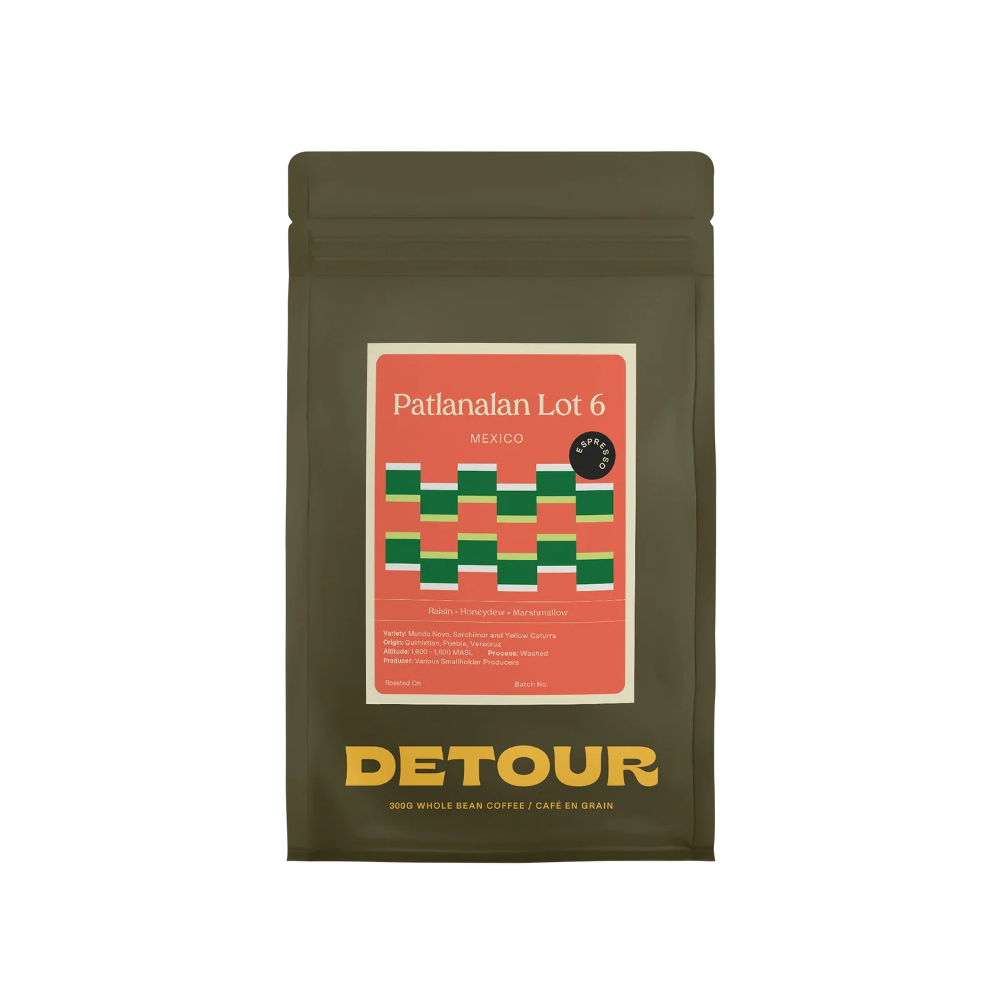 Detour -  Mexico - Patlanalan Lot #6 Espresso Coffee Beans