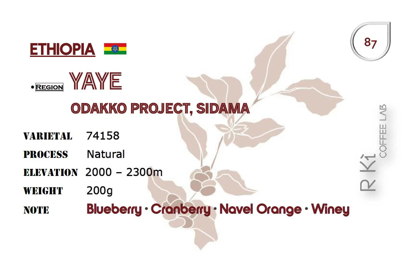 R Ki Coffee Lab — Ethiopia - Yaye - Odakko Project 74158 Natural Coffee Beans