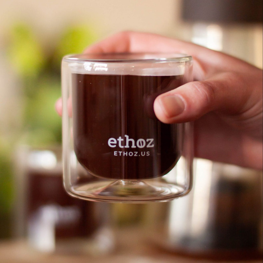 ethoz® Double Wall 8oz (237ml) Glass Cups - Set of 2
