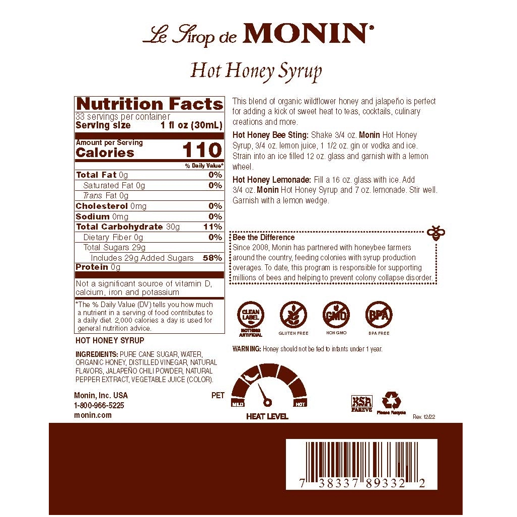 Monin Hot Honey Syrup