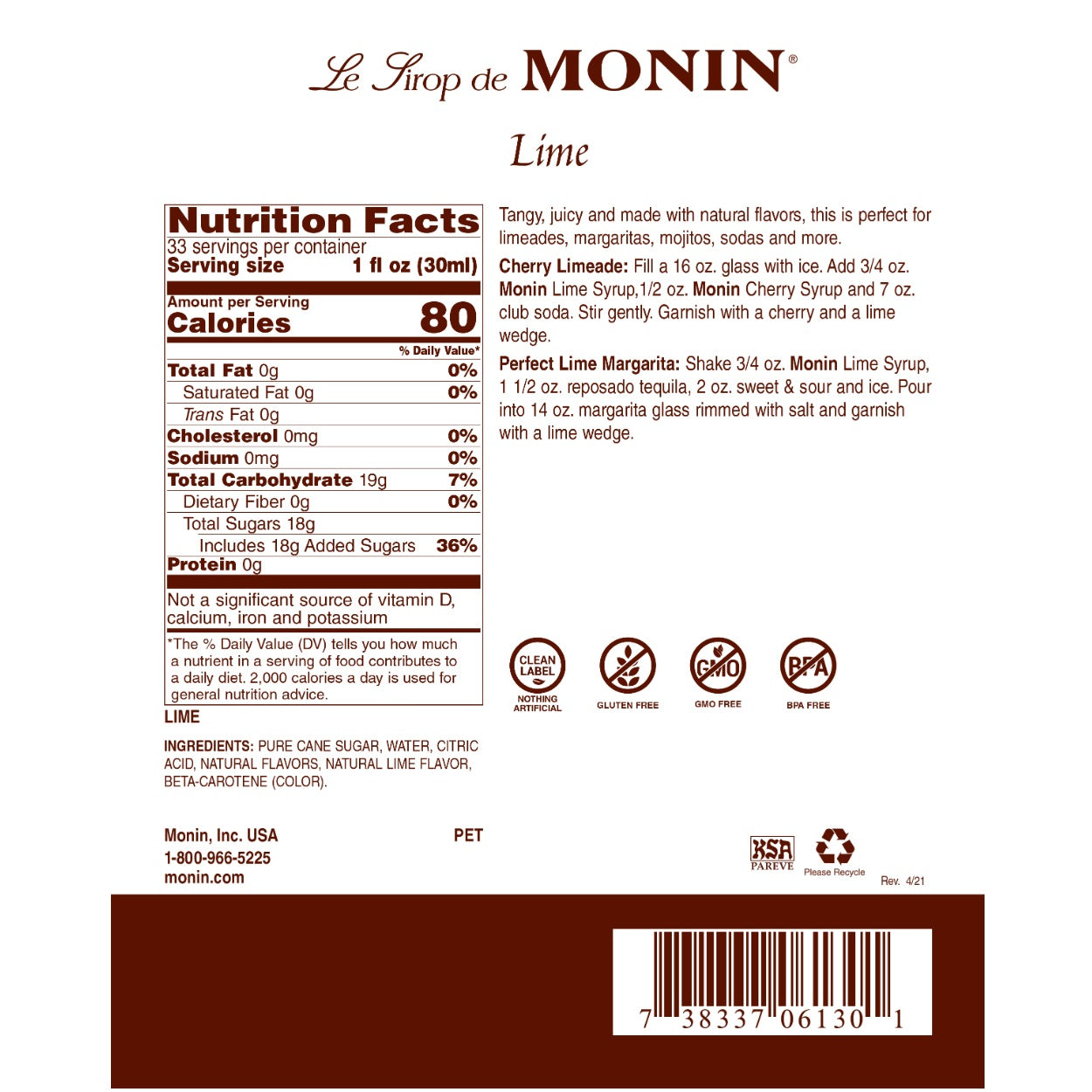 Monin Lime Syrup