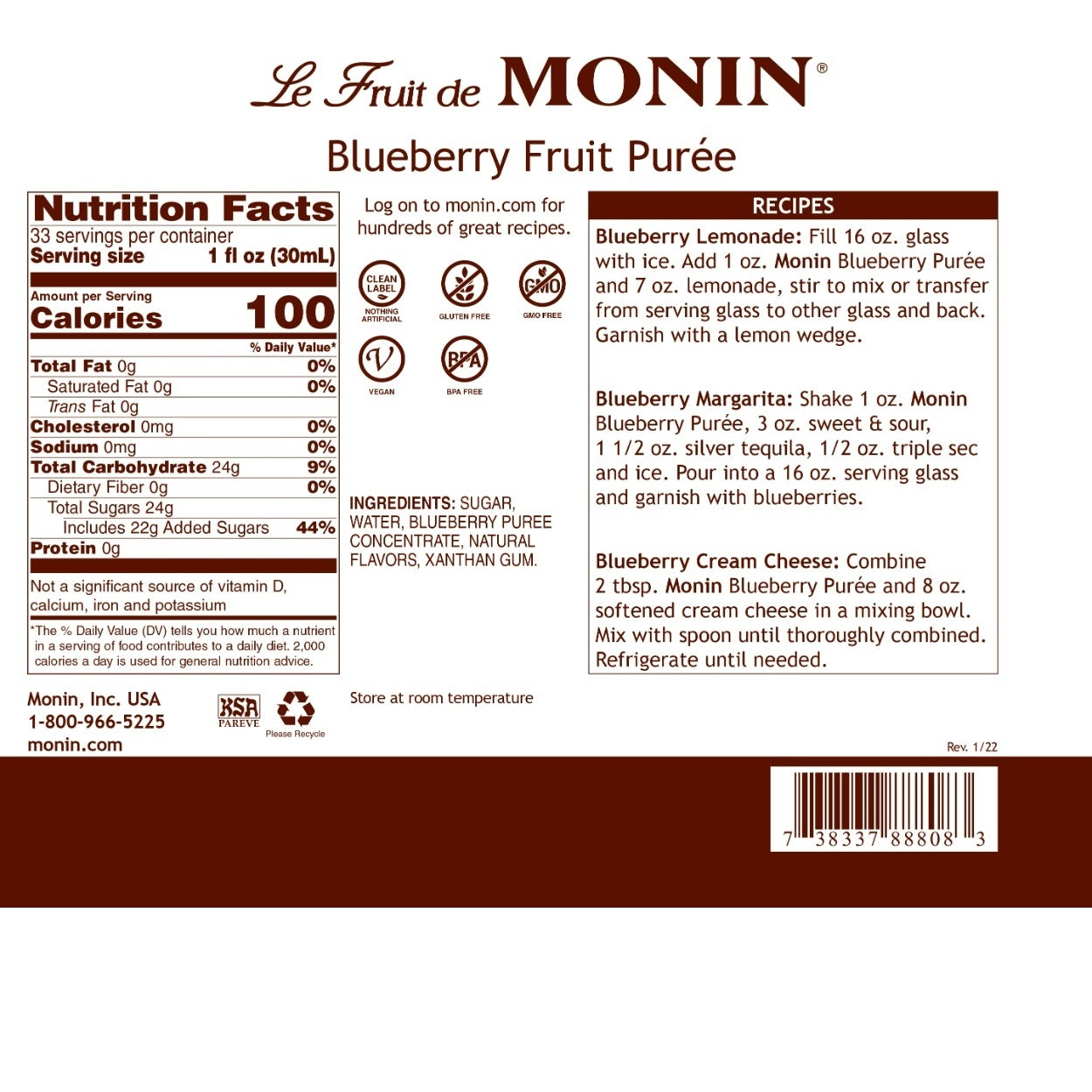 Monin Blueberry Puree