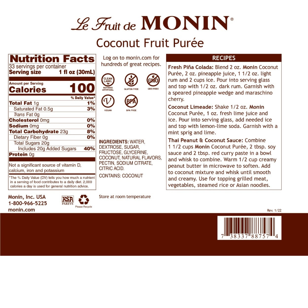 Monin Coconut Puree
