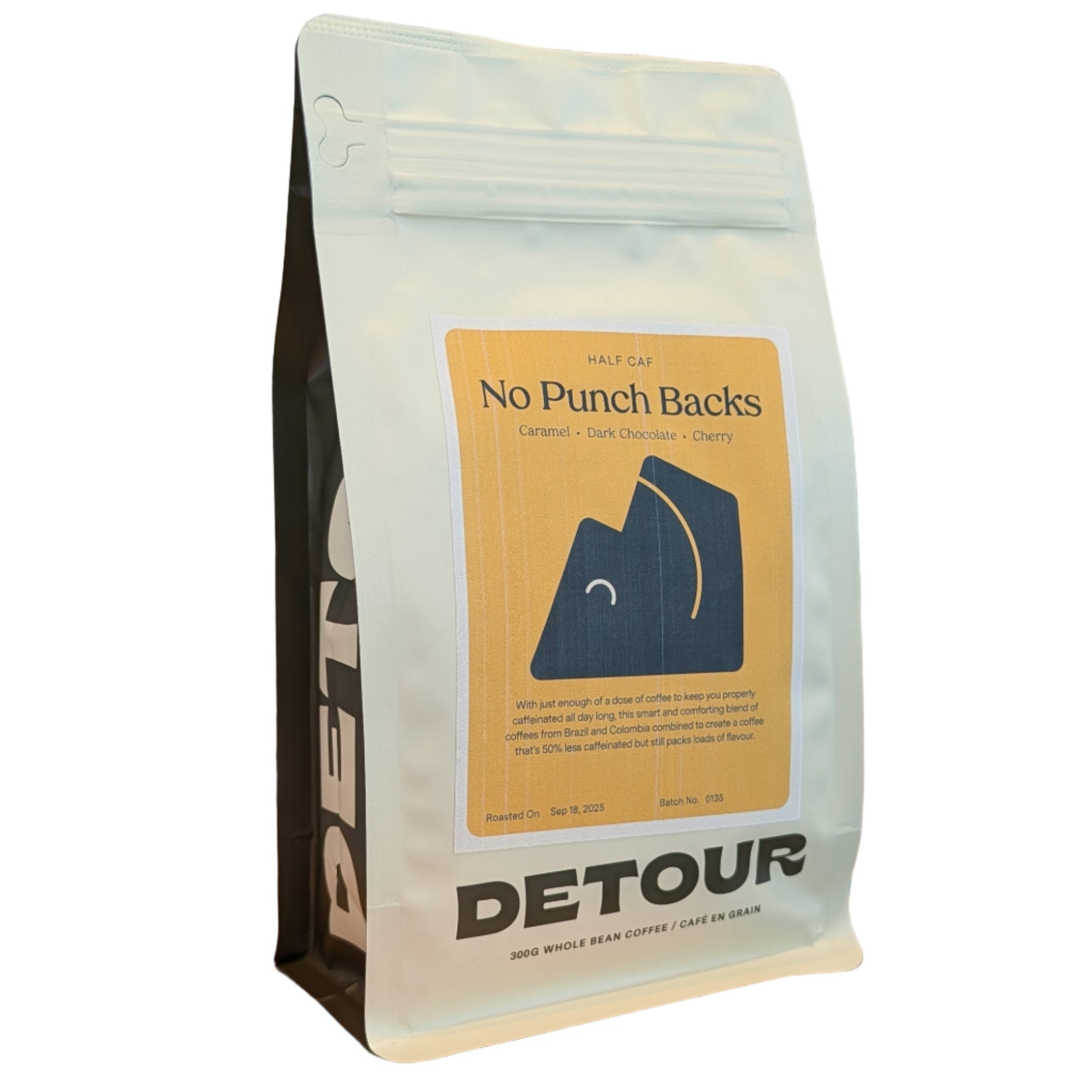Detour Coffee No Punch Backs Half-Caf Coffee Beans