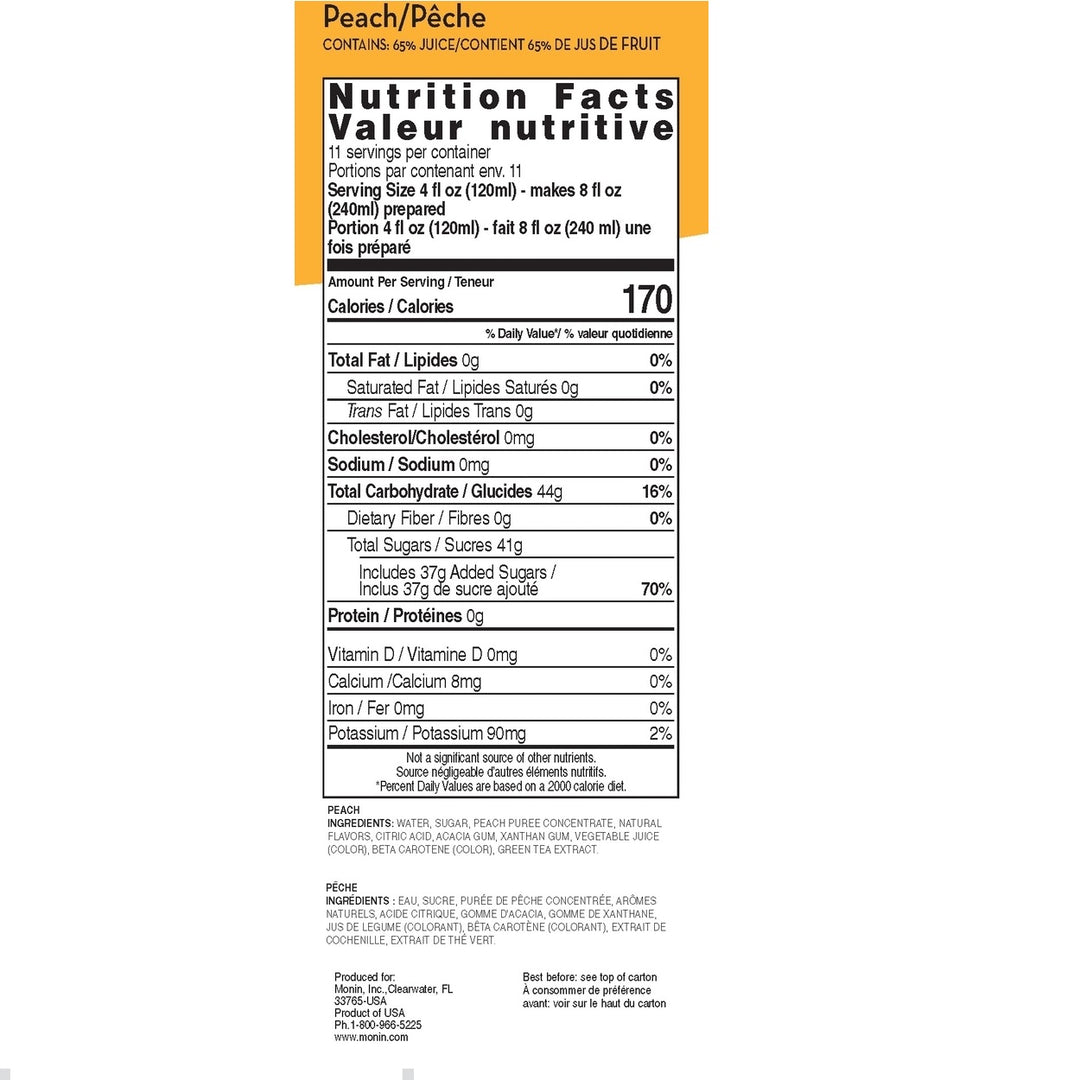 Monin Peach Smoothie Mix