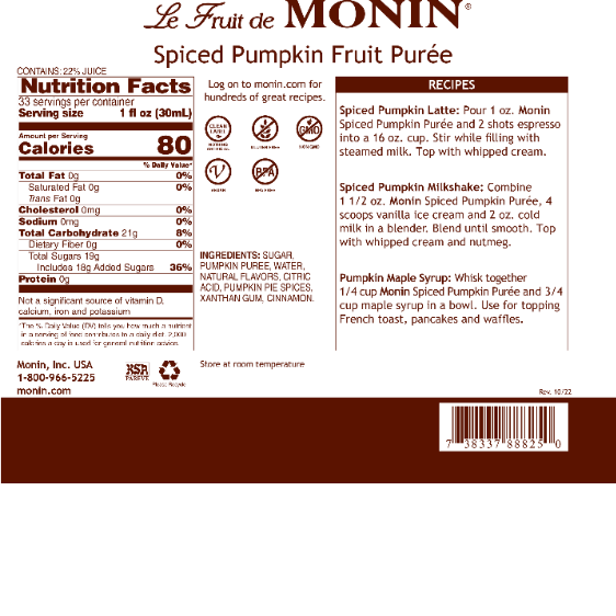 Monin Spiced Pumpkin Puree