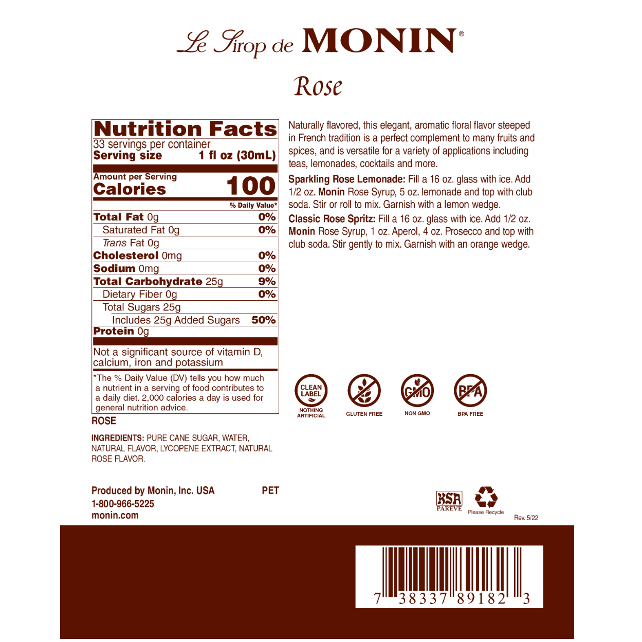 Monin Rose Syrup