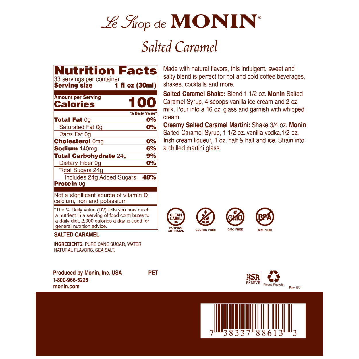 Monin Salted Caramel Syrup