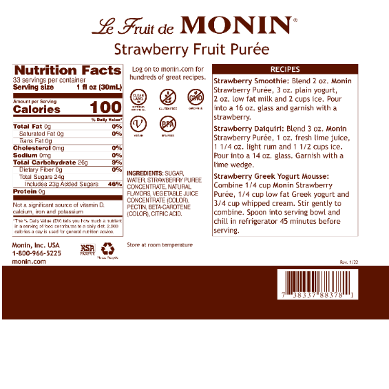 Monin Strawberry Puree
