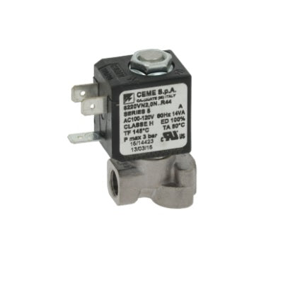 100/120V 1/8" F x 1/8" F Two-Way CEME Solenoid - Coffee Addicts Canada