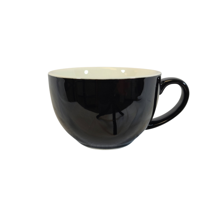 Coffee Addicts commercial ceramic cup in glossy black latte cup 12oz 350ml