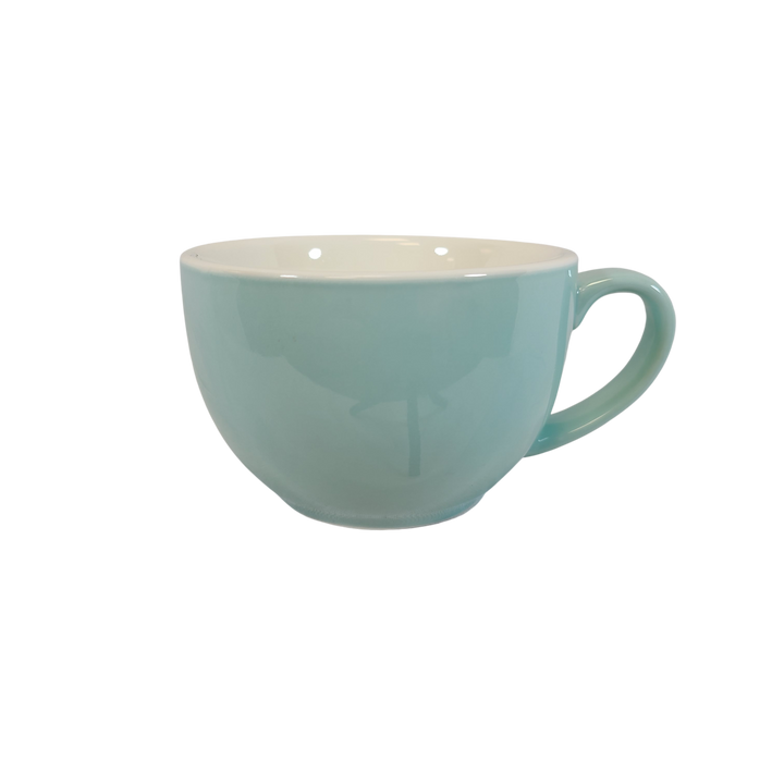 Coffee Addicts commercial ceramic cup in glossy blue latte cup 12oz 350ml