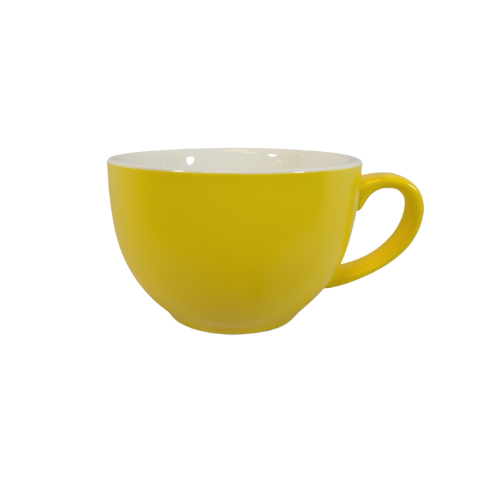 Coffee Addicts commercial ceramic cup in matte yellow latte cup 12oz 350ml