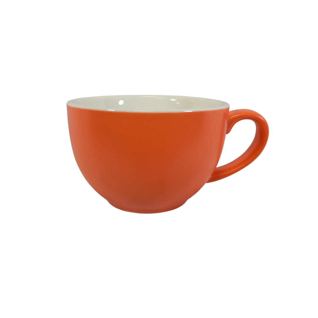 Coffee Addicts commercial ceramic cup in matte orange latte cup 12oz 350ml