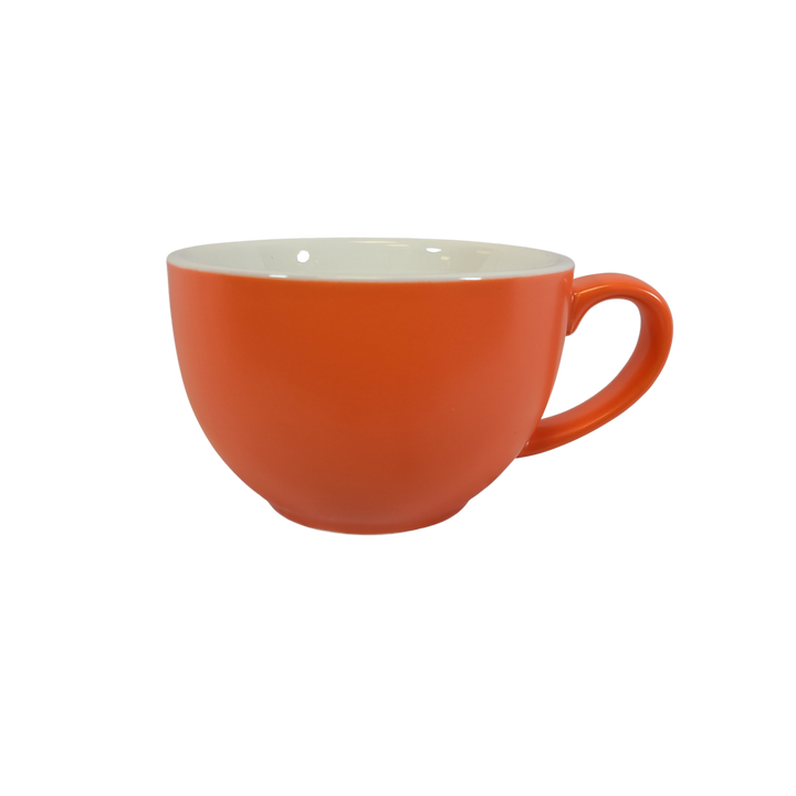 Coffee Addicts commercial ceramic cup in matte orange latte cup 12oz 350ml