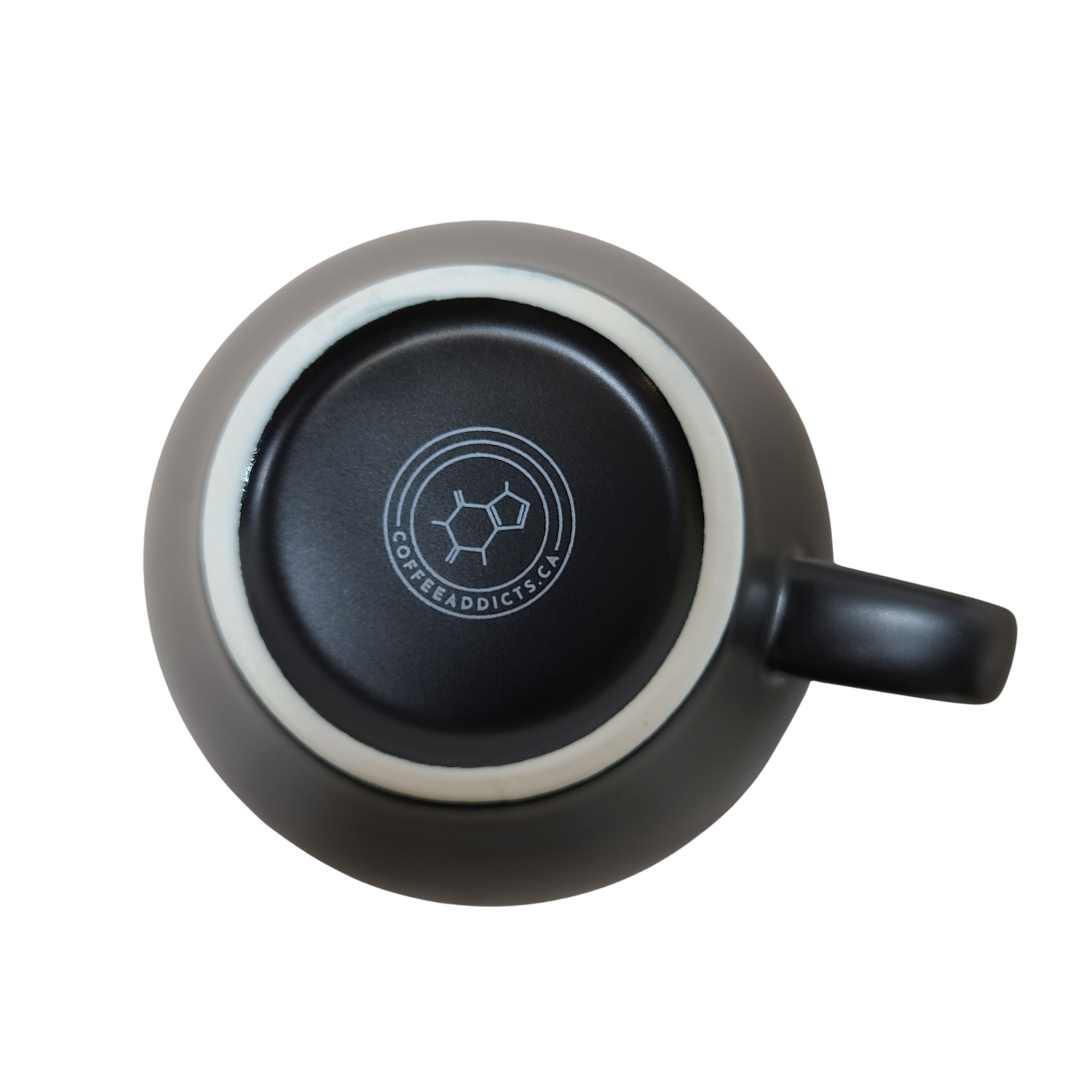 Coffee Addicts commercial ceramic cup in matte black latte cappuccino cup 8oz 250ml underside