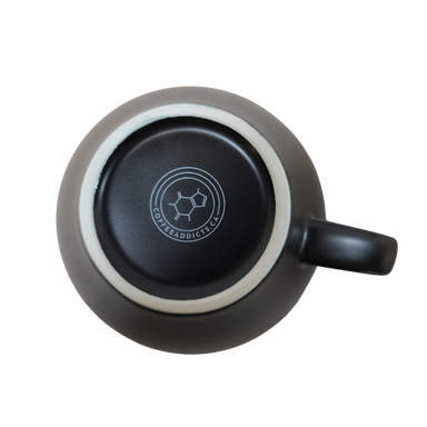Coffee Addicts commercial ceramic cup in matte black latte cappuccino cup 8oz 250ml underside