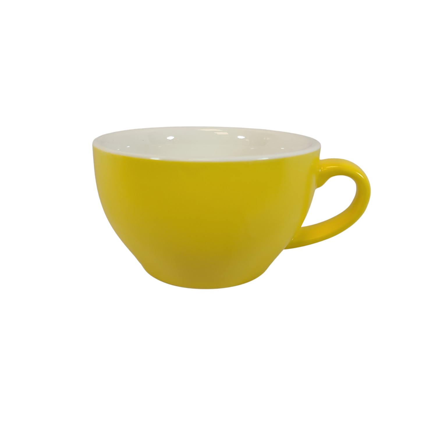Coffee Addicts commercial ceramic cup in matte yellow latte cappuccino cup 8oz 250ml