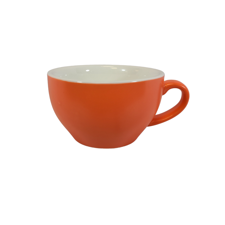 Coffee Addicts commercial ceramic cup in matte orange latte cappuccino cup 8oz 250ml