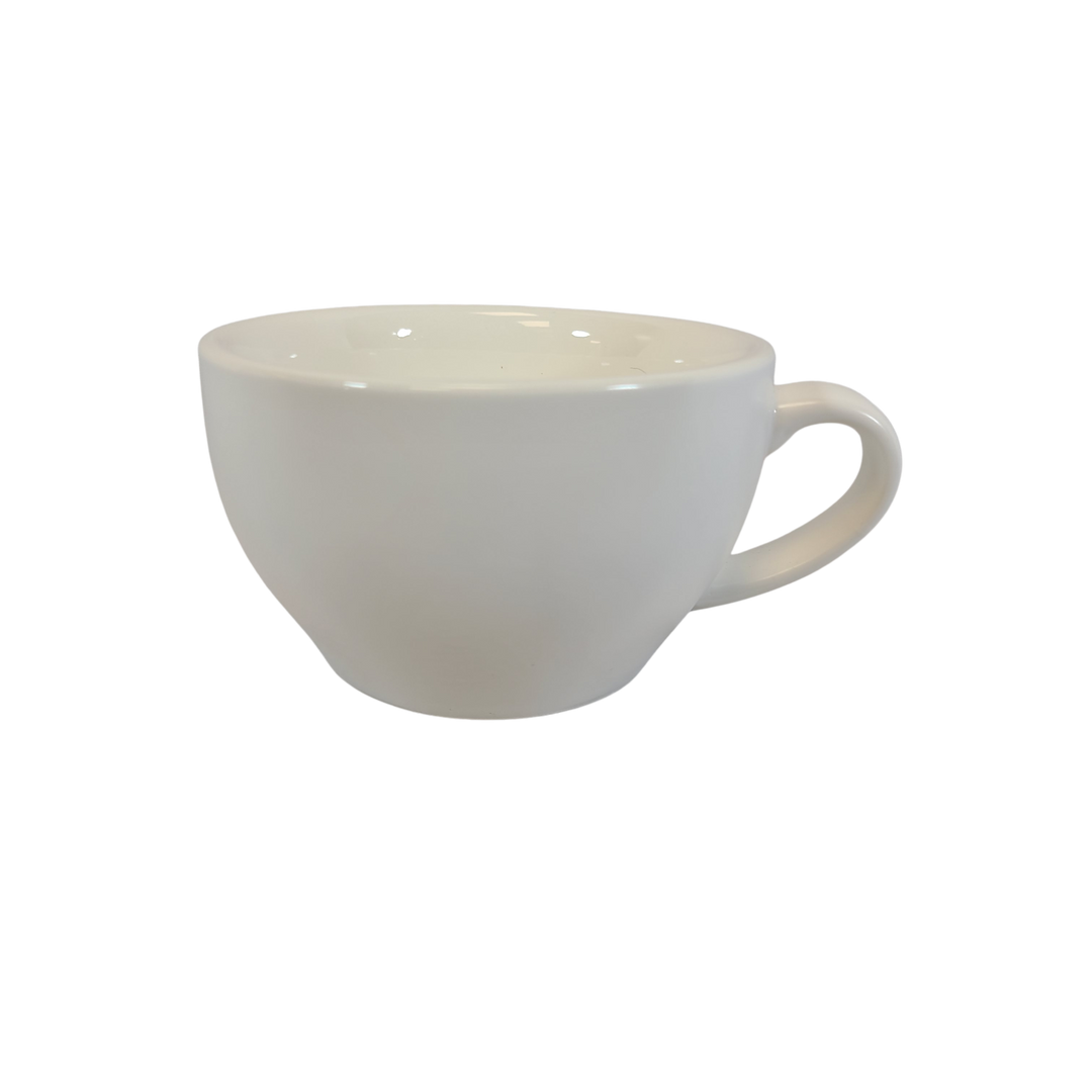 Coffee Addicts commercial ceramic cup in matte white latte cappuccino cup 8oz 250ml