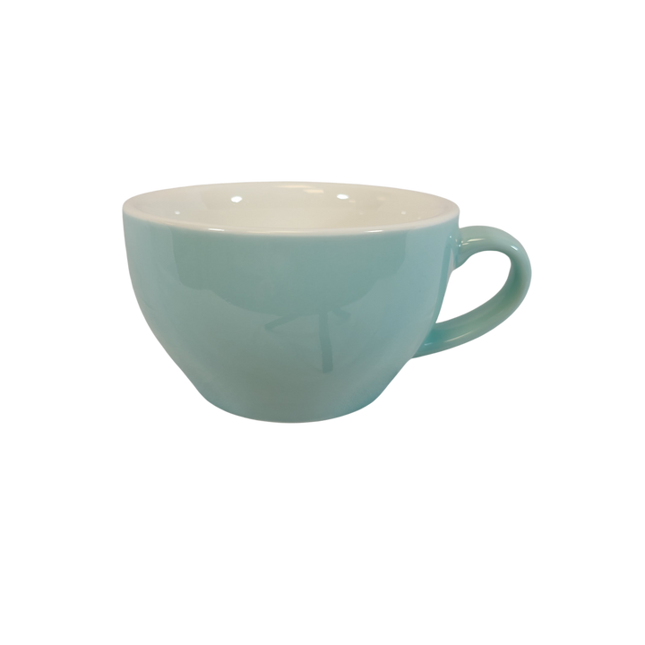 Coffee Addicts commercial ceramic cup in glossy blue latte cappuccino cup 8oz 250ml