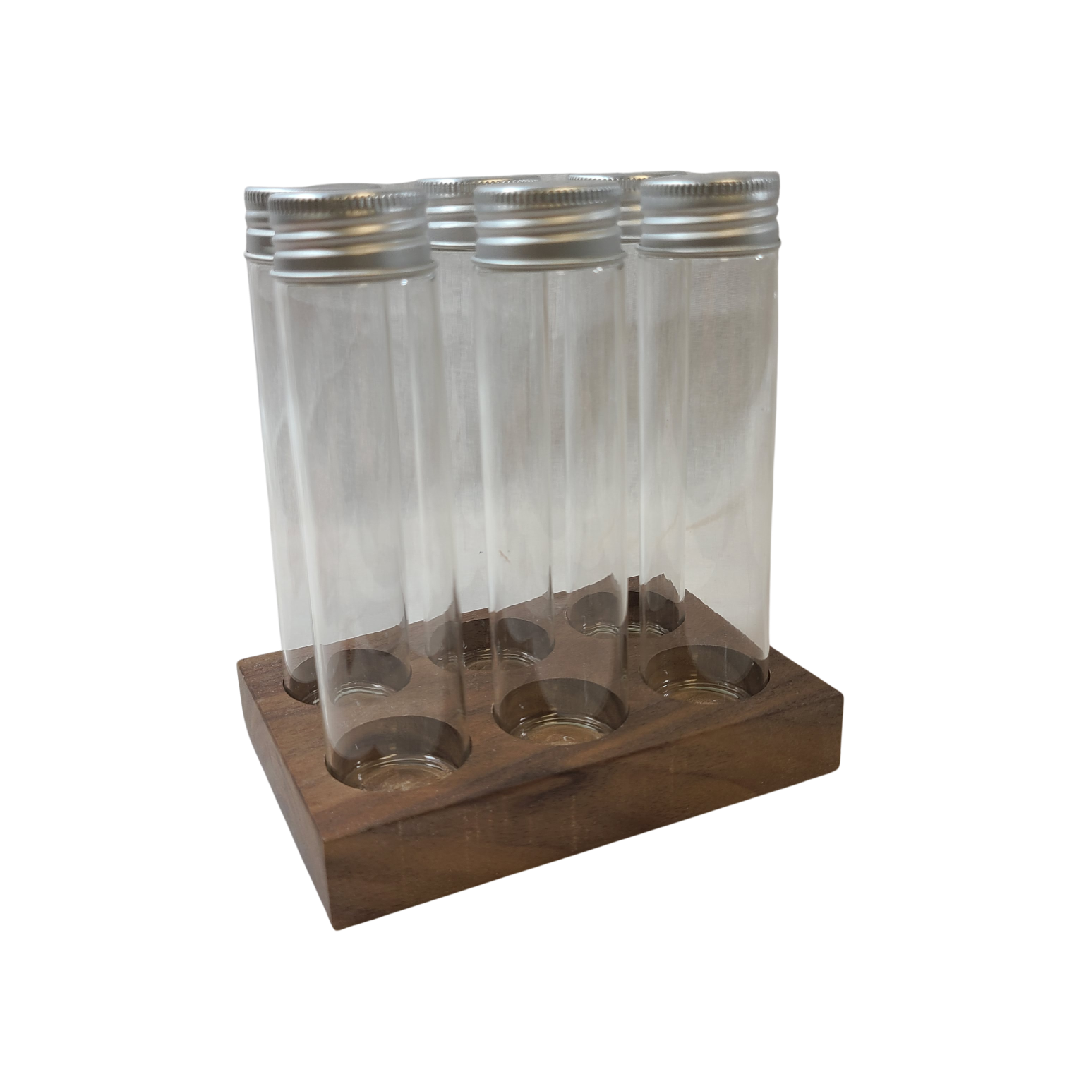 Coffee Sensor Bean Cellar With Walnut Stand And Glass Tubes
