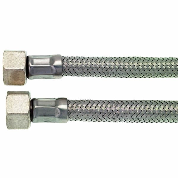 3/8" F Compression x 3/8" F BSP Stainless Steel Flex Hose