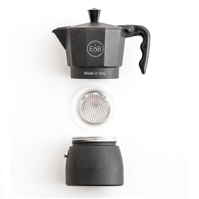E&amp;B Lab Classic Moka Pot exploded view