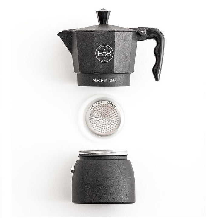 E&amp;B Lab Classic Moka Pot exploded view