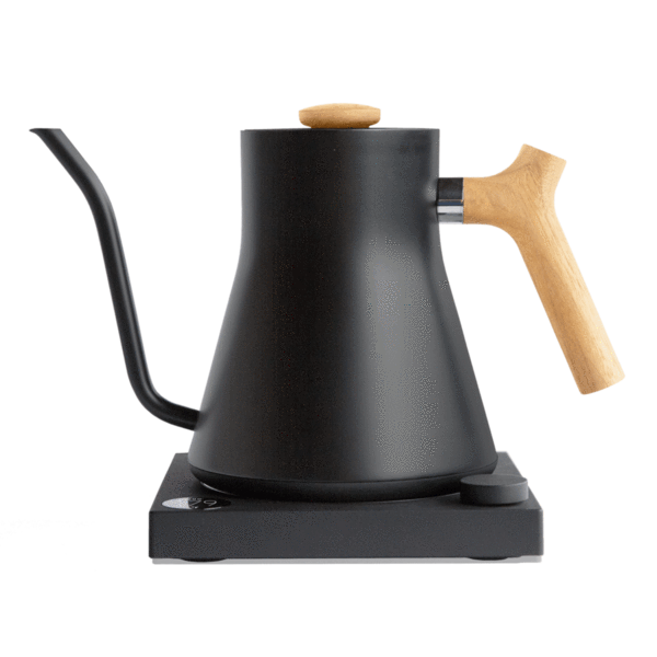 Fellow EKG matte black and maple kettle
