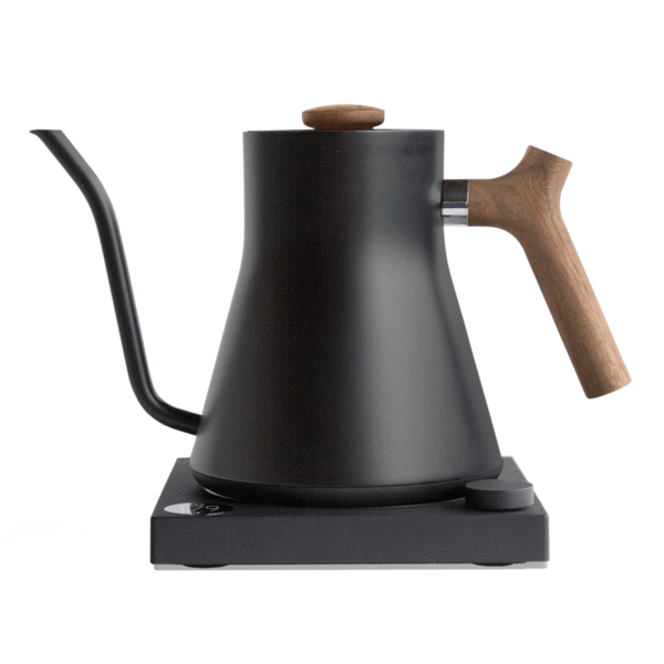 Fellow EKG matte black with walnut handle kettle