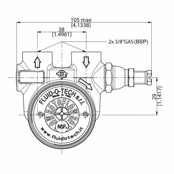 Fluid-O-Tech Rotoflow Rotary Vane Water Pump (200L/h) - Coffee Addicts Canada