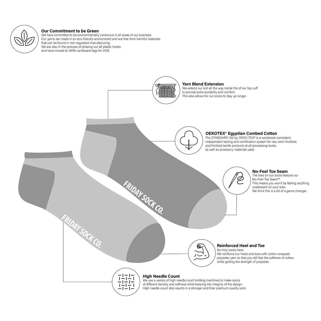 Friday Sock Co ankle socks specifications