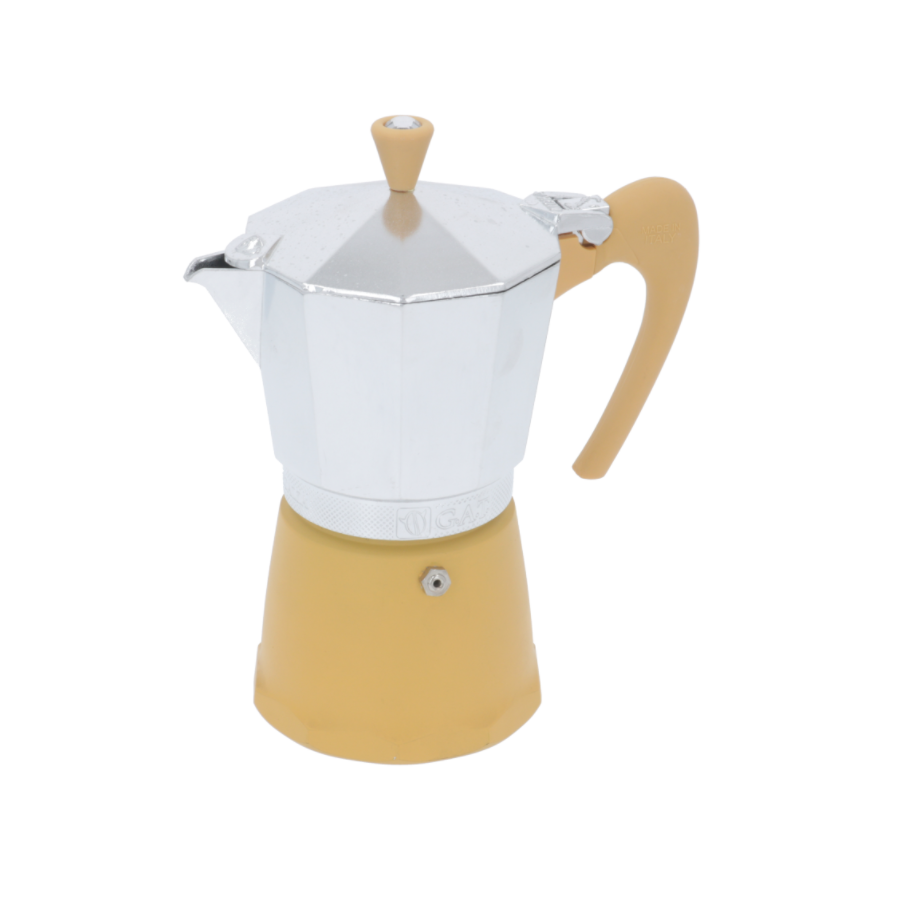 G.A.T. Moka Delizia Stovetop Espresso Maker 6 cup in yellow