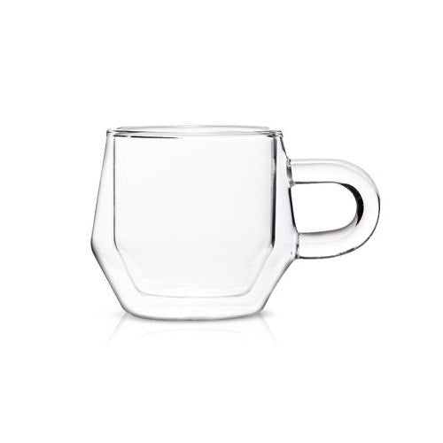 Double Walled Glass Tea Cups, Durable Insulated Cups for Hot Tea,  Borosilicate Glass Mug, Fancy Tea Cups Set of 4, 2.5oz