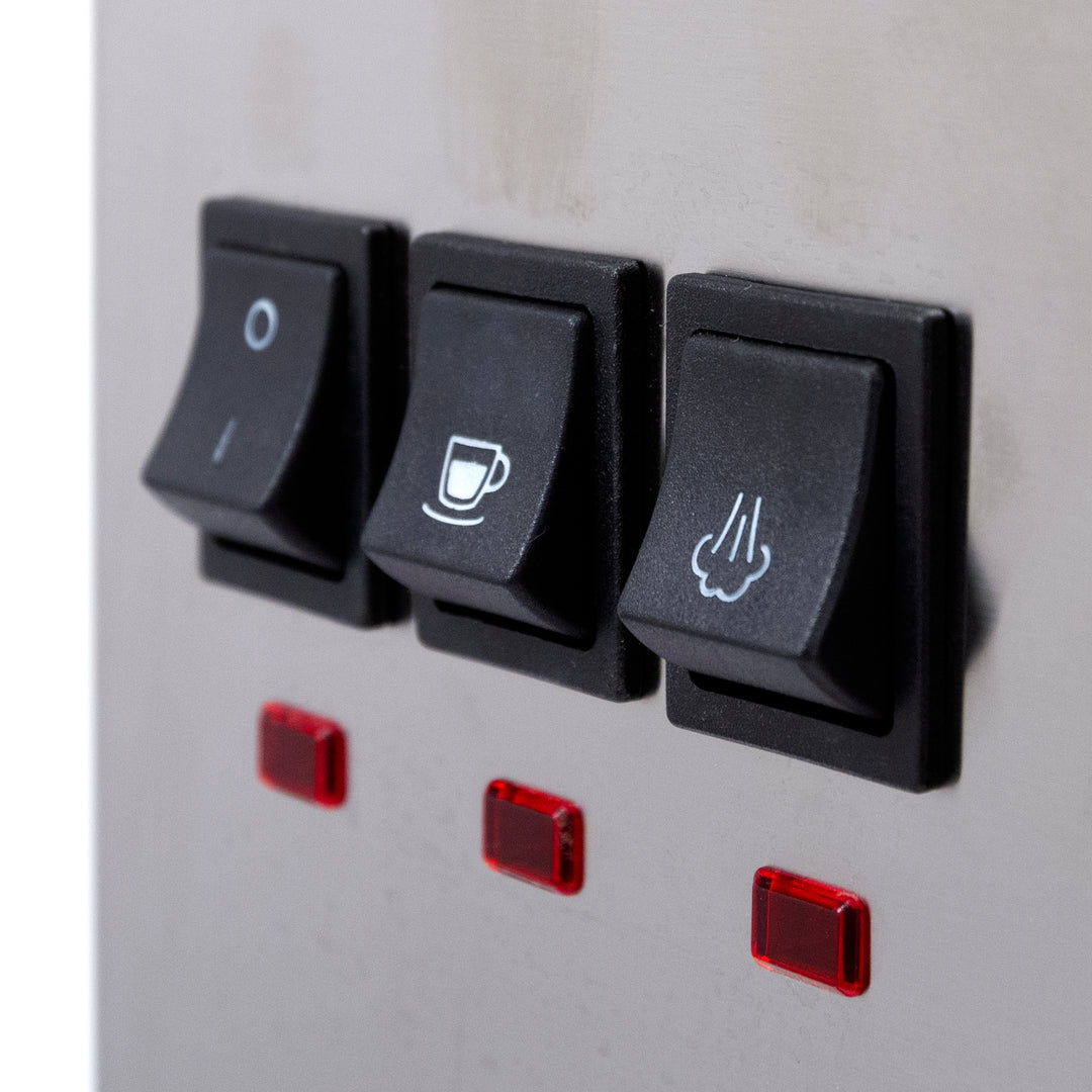 Gaggia Classic Pro stainless steel espresso machine individual rocker switches
