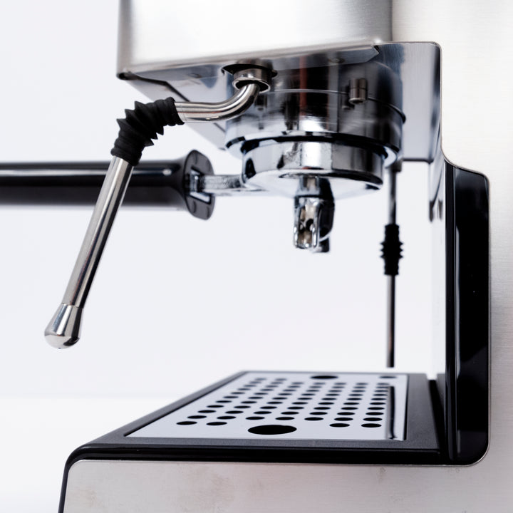Gaggia Classic Pro stainless steel espresso machine commercial steam wand view