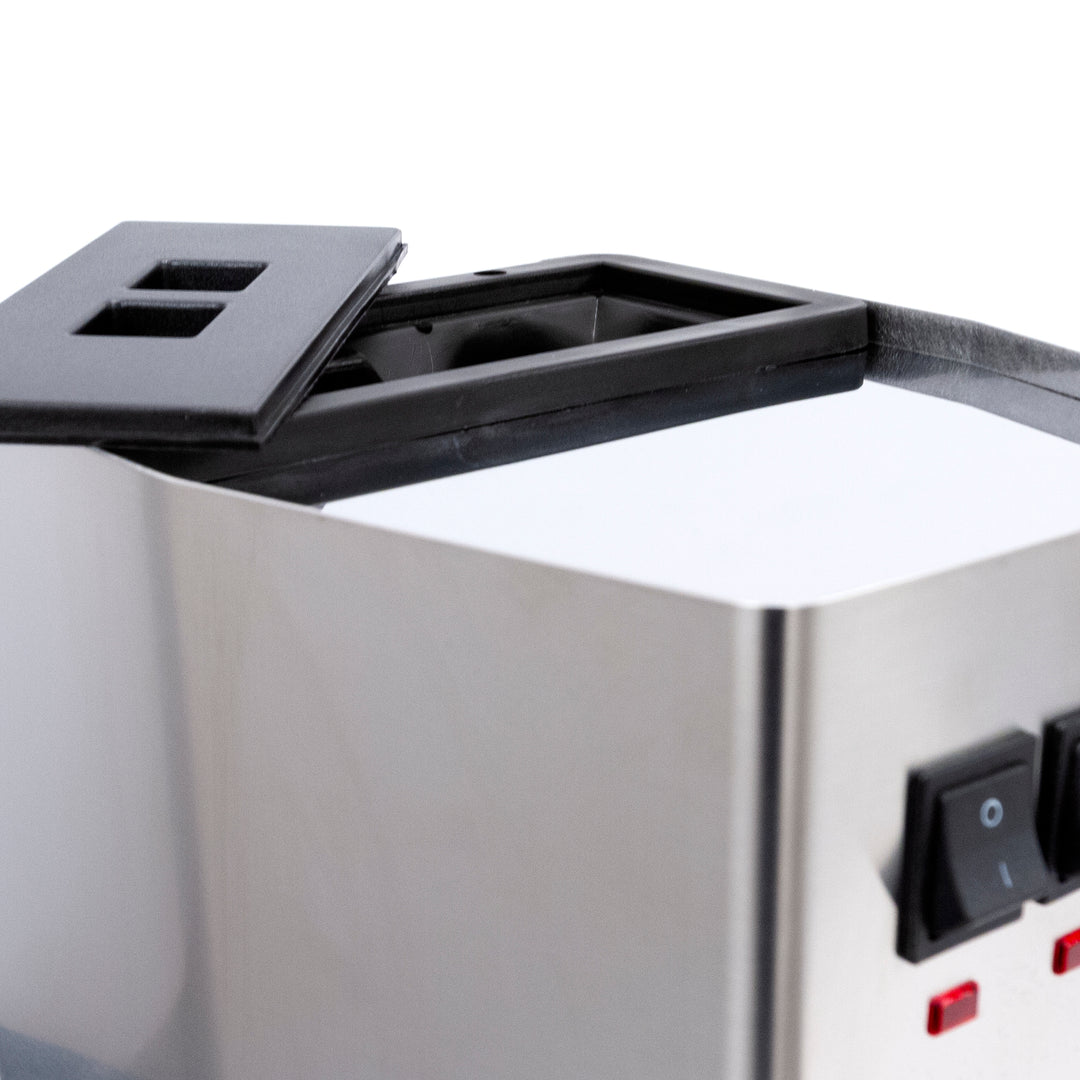 Gaggia Classic Pro stainless steel espresso machine water tank view