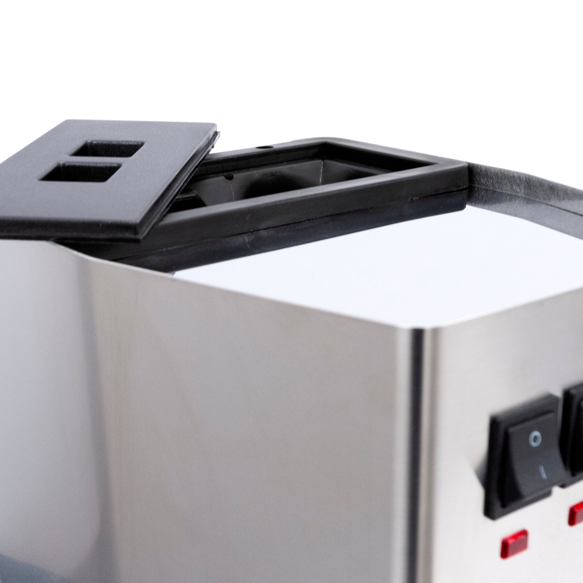 Gaggia Classic Pro stainless steel espresso machine water tank view